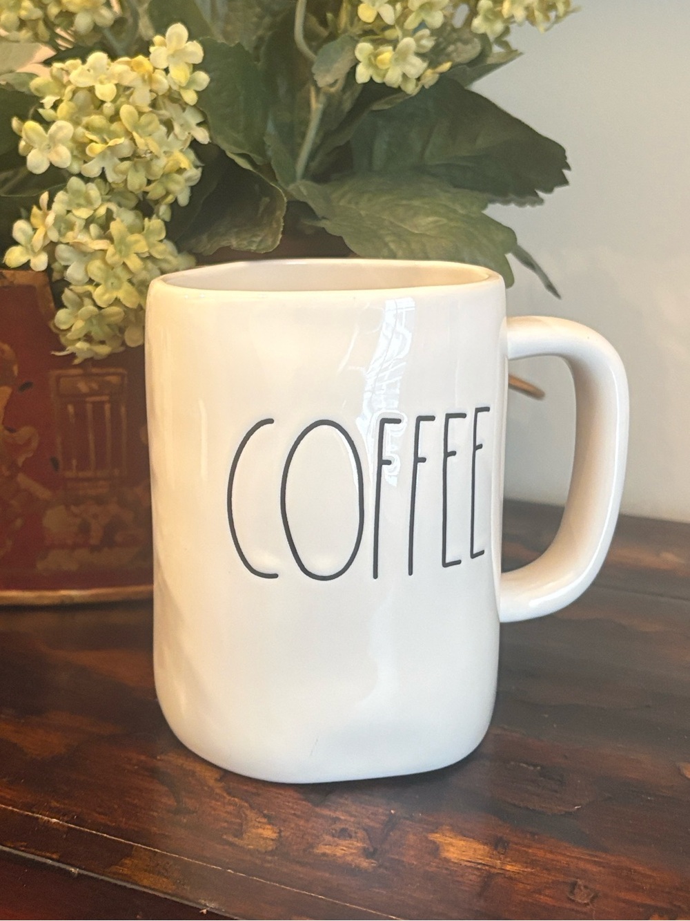 Rae Dunn White Mug with 'COFFEE' Lettering